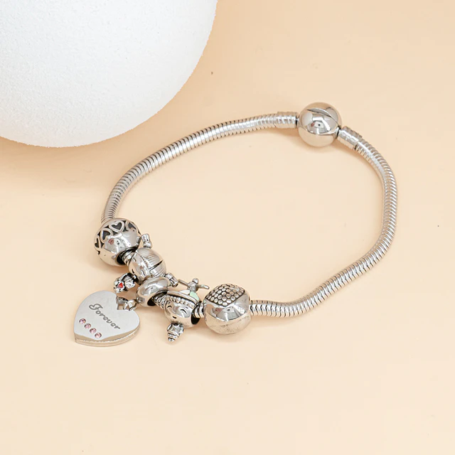 Pulsera Italiana Para Mujer De Acero Inoxidable - Charms Desmontables Y Herramientas De Ajuste Incluidas
