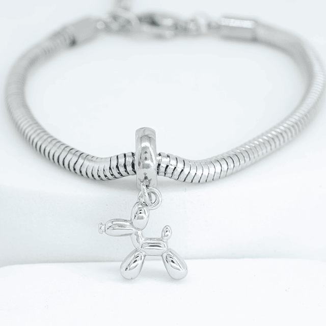 Pulsera tipo Pandora charm Perro cierre ajustable