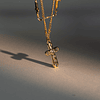 Collar cruz con incrustaciones doble capa Covergold mujer 