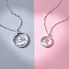 Collar de principito y rosa silver cadena eslabones pareja plata S925