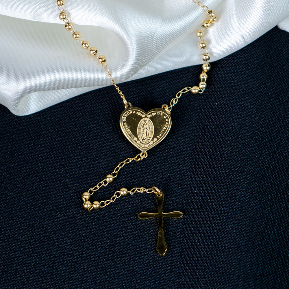 Collar rosario corazón virgen de Guadalupe