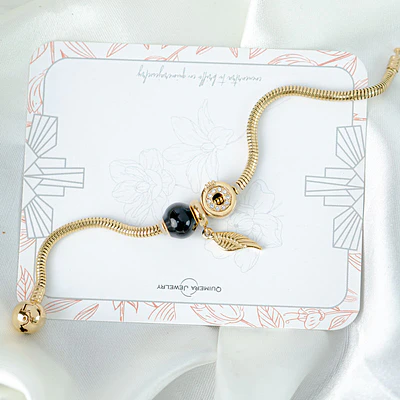 Pulsera tipo Pandora charm Ala con 3 charms cierre redondo