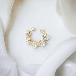 Ear cuff perlas minimalistas cover gold