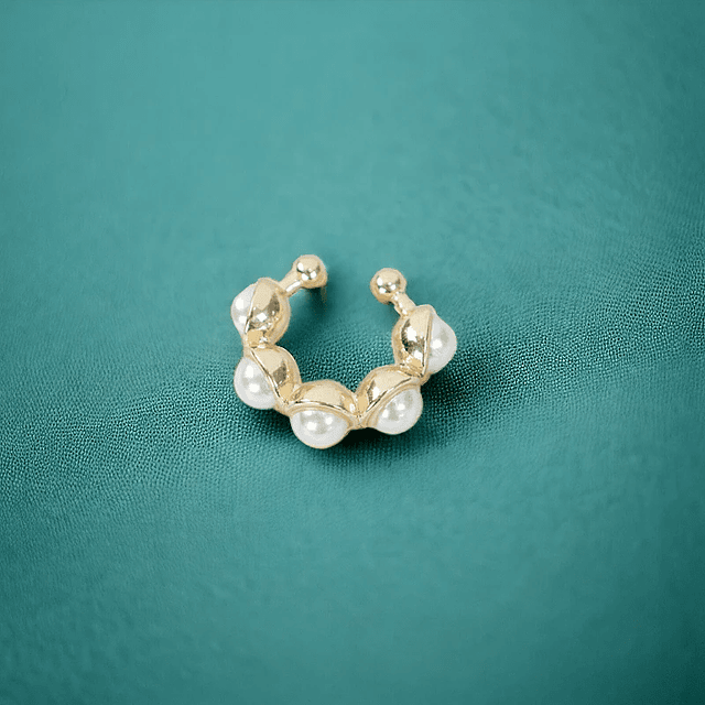 Ear cuff perlas minimalistas covergold mujer 