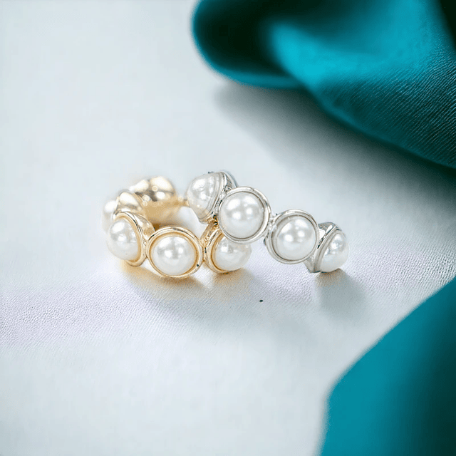 Ear cuff perlas minimalistas covergold mujer 