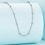 Collar básico cadena con esferas Plata Esterlina