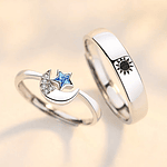 Anillos sol y luna con estrella parejas