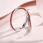 Anillos hilo rojo para parejas Plata Esterlina