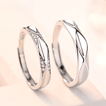 Anillos forma irregular para parejas Plata Esterlina