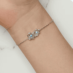 Pulsera flor delicada con circón Plata Esterlina