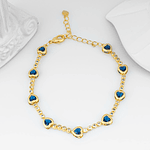 Pulsera de corazones azules 