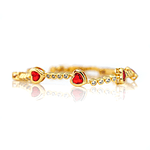 Pulsera de corazones rojos 