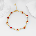 Pulsera de corazones rojos 