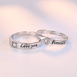 Anillos "Love you, forever" parejas Plata Esterlina