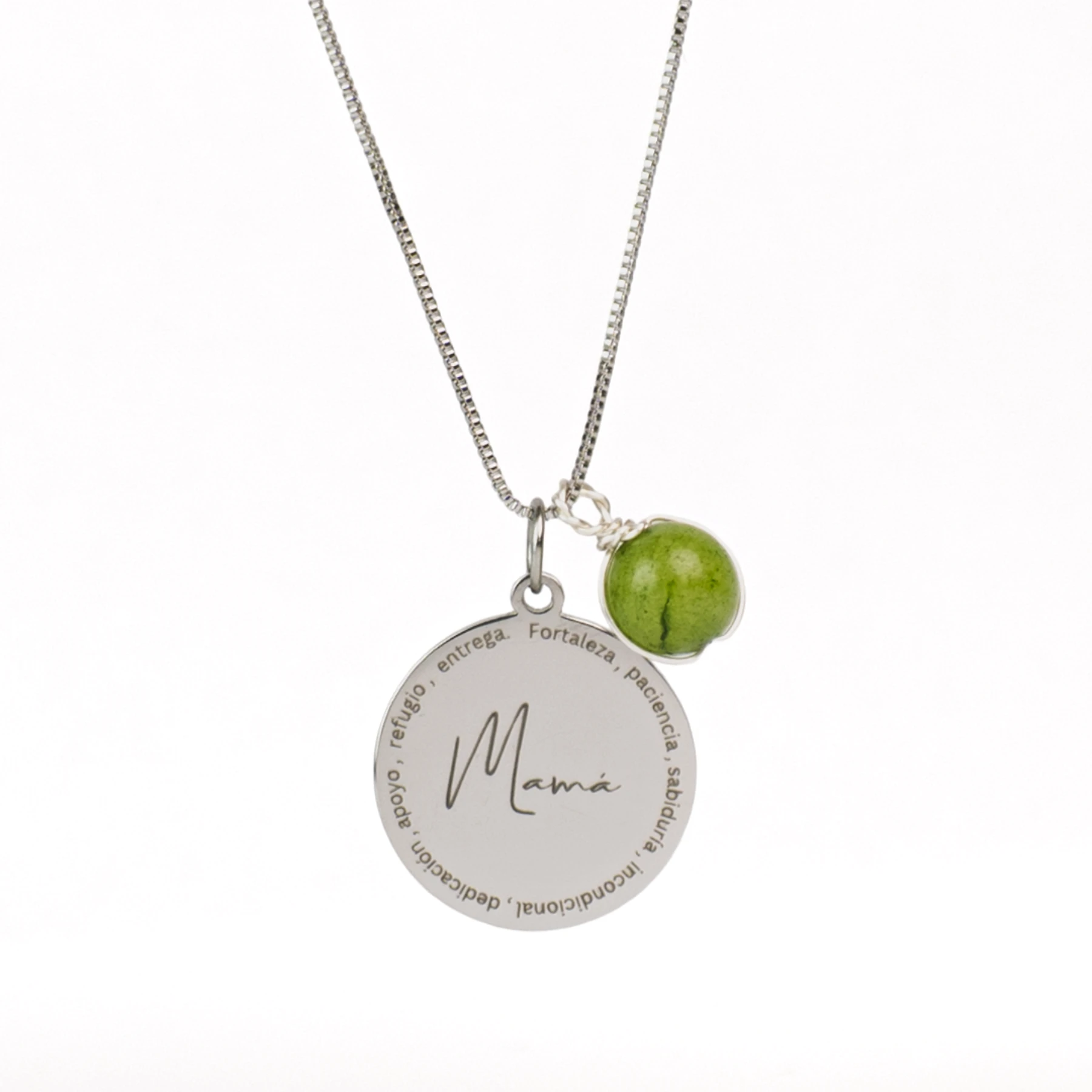 Collar  Mamá con piedra de nacimiento 