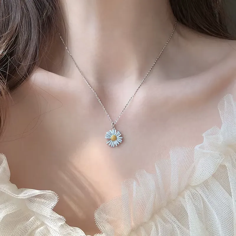 Set collar y pulsera de margarita 