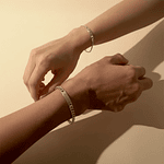 Kit de pulseras esclavas plateadas personalizadas para pareja 