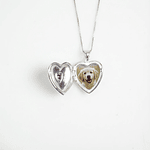 Relicario corazón con diseño y dije rojo Plata Esterlina