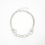 Pulsera eslabonada y tejido chinesca Plata Esterlina