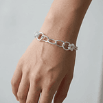 Pulsera eslabonada y tejido chinesca Plata Esterlina