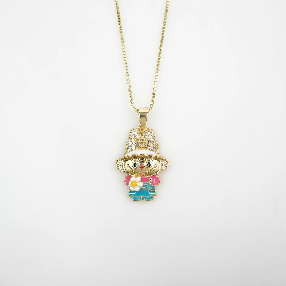 Collar dorado con dije de labubu