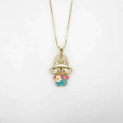 Collar dorado con dije de labubu