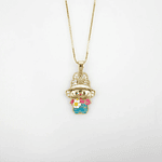 Collar dorado con dije de labubu