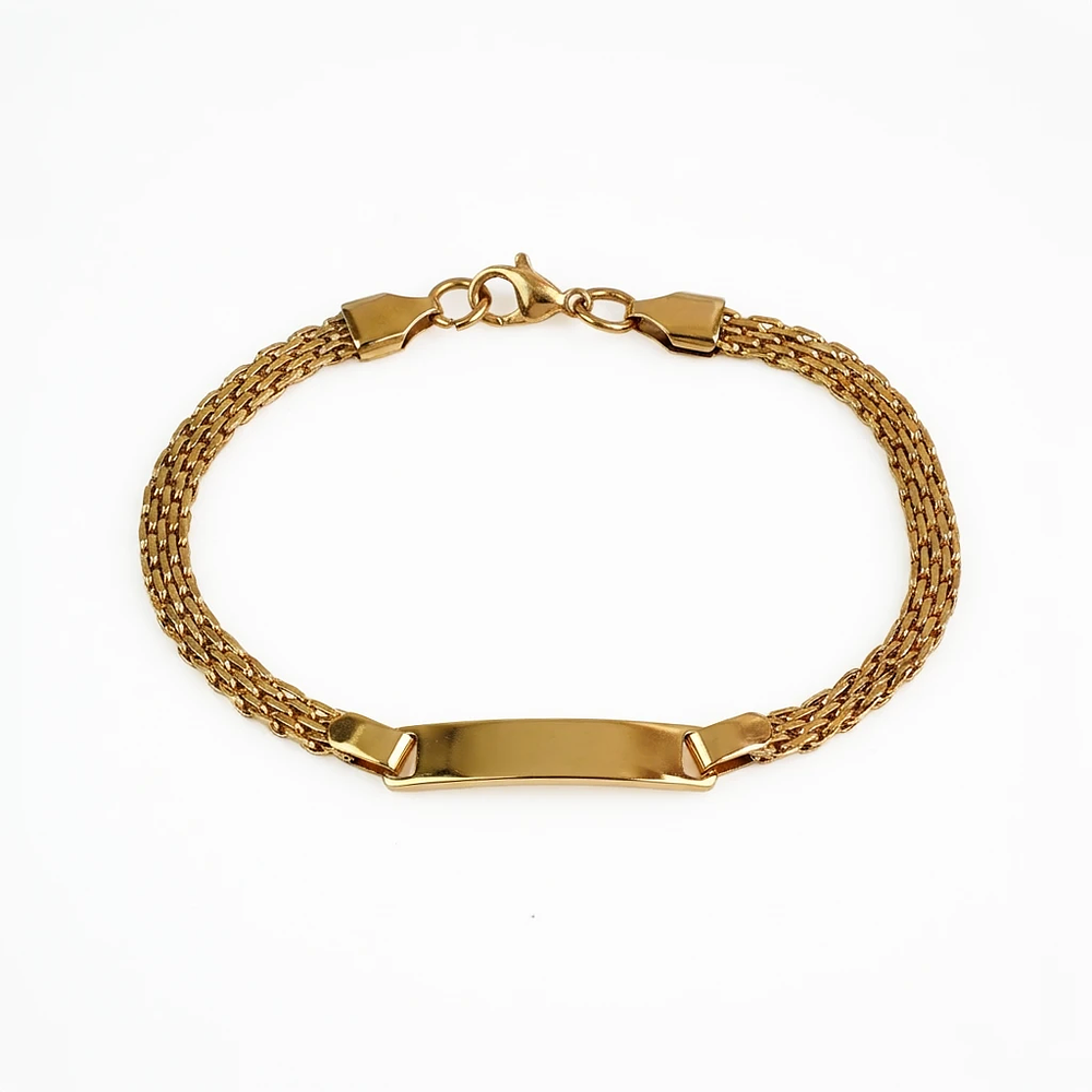 Pulsera esclava dorada tejido tipo serpiente