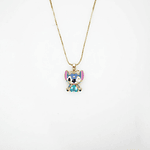 Collar dorado con dije de stitch