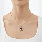 Collar dorado con dije de stitch