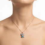 Collar dorado con dije de stitch