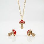 Set collar y aretes de hongos