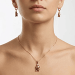 Set collar y aretes Labubu