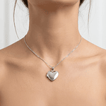 Relicario corazón con incrustaciones Plata Esterlina