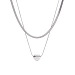 Collar corazón doble capa tipo serpiente 