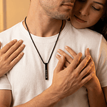 Kit collares dorados tipo barra para parejas personalizables acero inoxidable