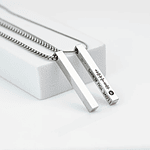 Kit collares plateados tipo barra para parejas personalizables acero inoxidable 