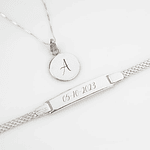 Kit collar y pulsera en Plata S925 para parejas personalizables