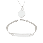 Kit collar y pulsera en Plata S925 para parejas personalizables