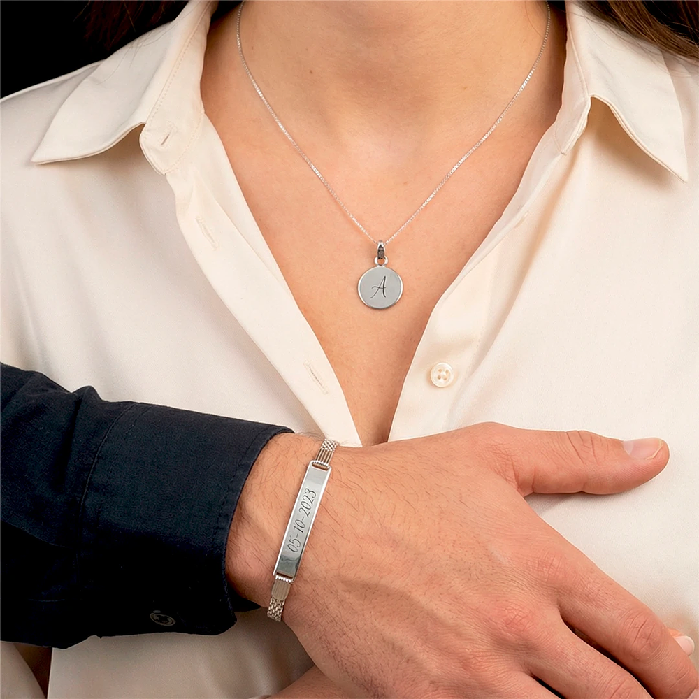 Kit collar y pulsera en Plata S925 para parejas personalizables