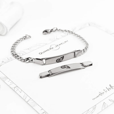 Kit pulseras esclavas plateadas personalizables para amigas 