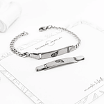 Kit pulseras esclavas plateadas personalizables para amigas 