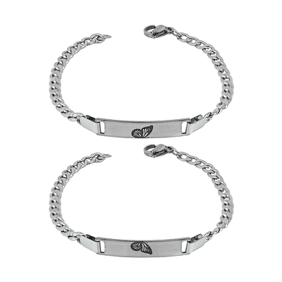 Kit pulseras esclavas plateadas personalizables para amigas 