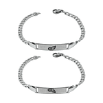 Kit pulseras esclavas plateadas personalizables para amigas 