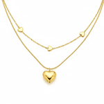 Collar corazones pequeños doble capa 