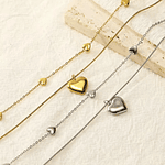 Collar corazones pequeños doble capa 