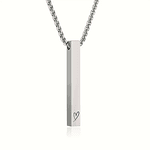 Collar barra plateada personalizable para caballero