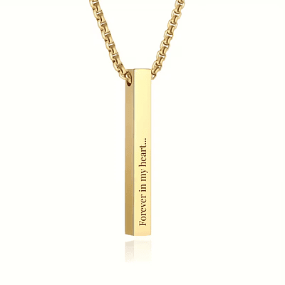 Collar barra dorada personalizable para caballero