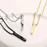 Collar barra negra personalizable para caballero