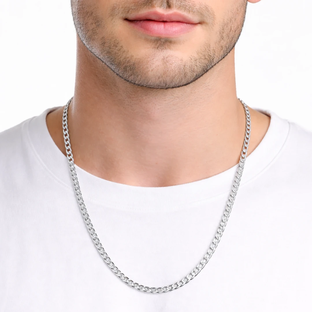 Cadena tipo eslabón Cubano en Plata S925 para Caballero